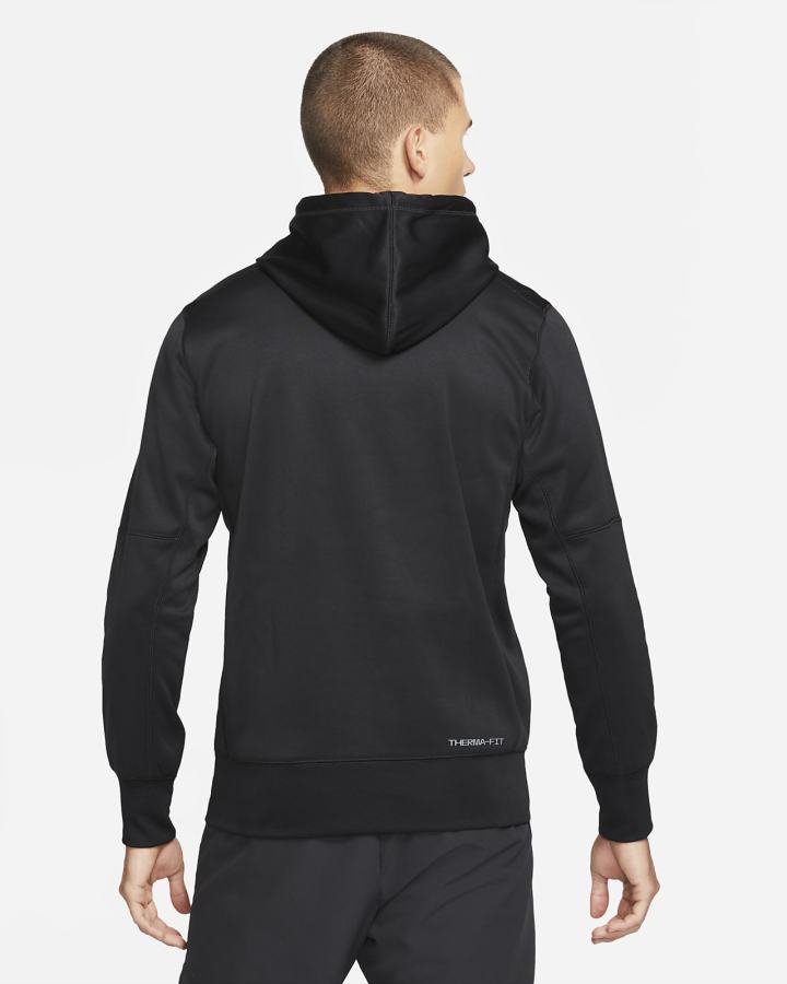 Sudadera Con Capucha Nike Therma-FIT Baseball Hombre Negras Blancas | EQSGU-3149
