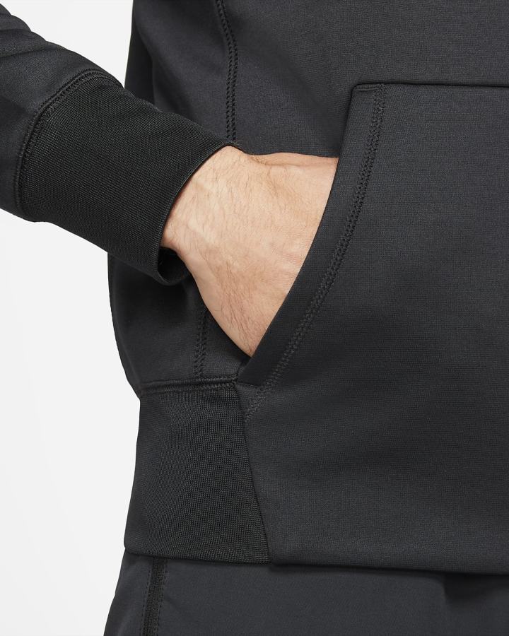 Sudadera Con Capucha Nike Therma-FIT Baseball Hombre Negras Blancas | EQSGU-3149
