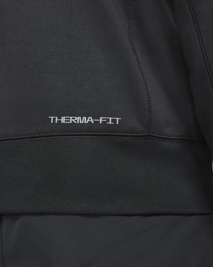 Sudadera Con Capucha Nike Therma-FIT Baseball Hombre Negras Blancas | EQSGU-3149