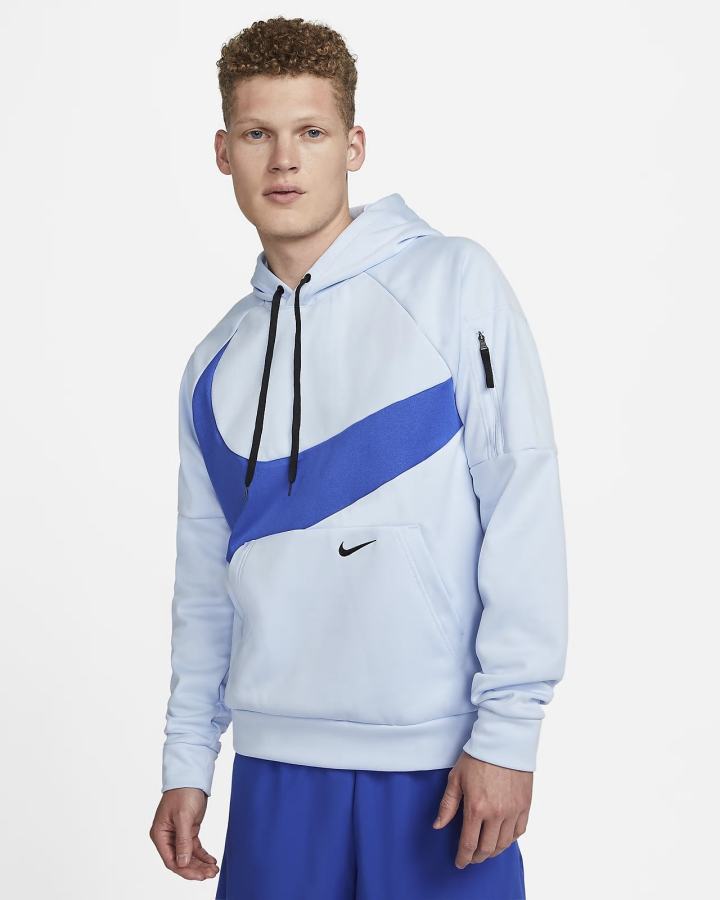 Sudadera Con Capucha Nike Therma-FIT Fitness Hombre Azules Azul Real Negras | BEWCL-9764