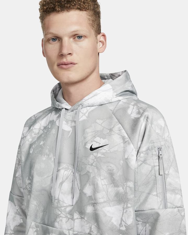 Sudadera Con Capucha Nike Therma-FIT Fitness Hombre Gris Claro Negras | FPDQU-3561