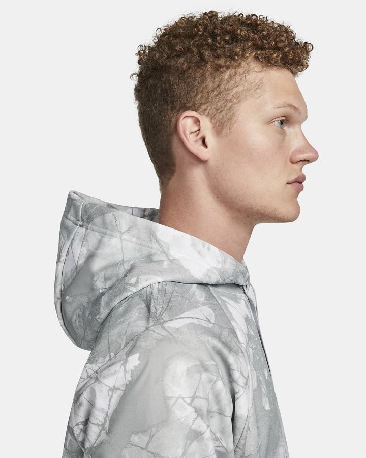 Sudadera Con Capucha Nike Therma-FIT Fitness Hombre Gris Claro Negras | FPDQU-3561