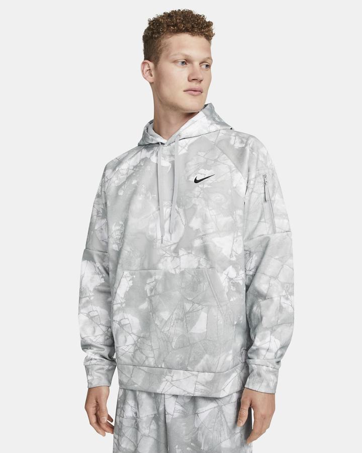Sudadera Con Capucha Nike Therma-FIT Fitness Hombre Gris Claro Negras | FPDQU-3561