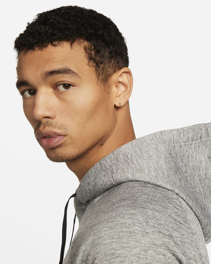 Sudadera Con Capucha Nike Therma-FIT Fitness Hombre Gris Oscuro Negras | KDBXI-0697