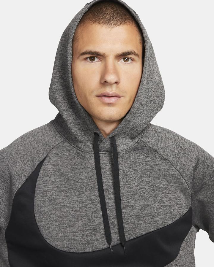Sudadera Con Capucha Nike Therma-FIT Fitness Hombre Gris Gris Oscuro Negras | LQJRH-3298