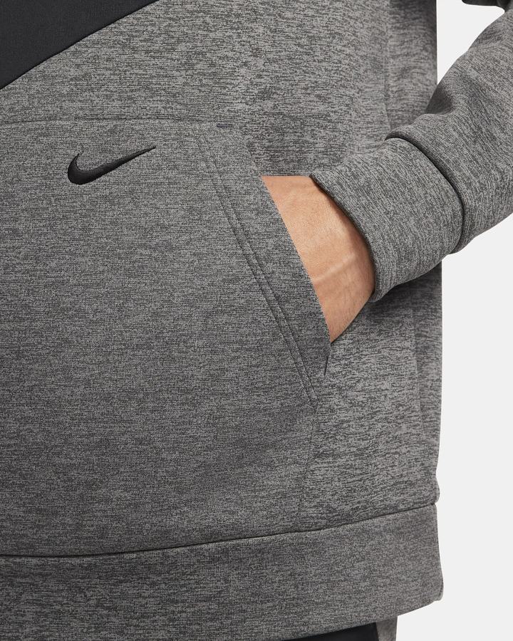Sudadera Con Capucha Nike Therma-FIT Fitness Hombre Gris Gris Oscuro Negras | LQJRH-3298