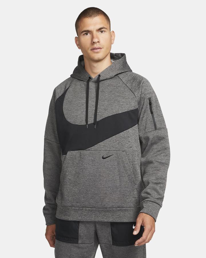 Sudadera Con Capucha Nike Therma-FIT Fitness Hombre Gris Gris Oscuro Negras | LQJRH-3298