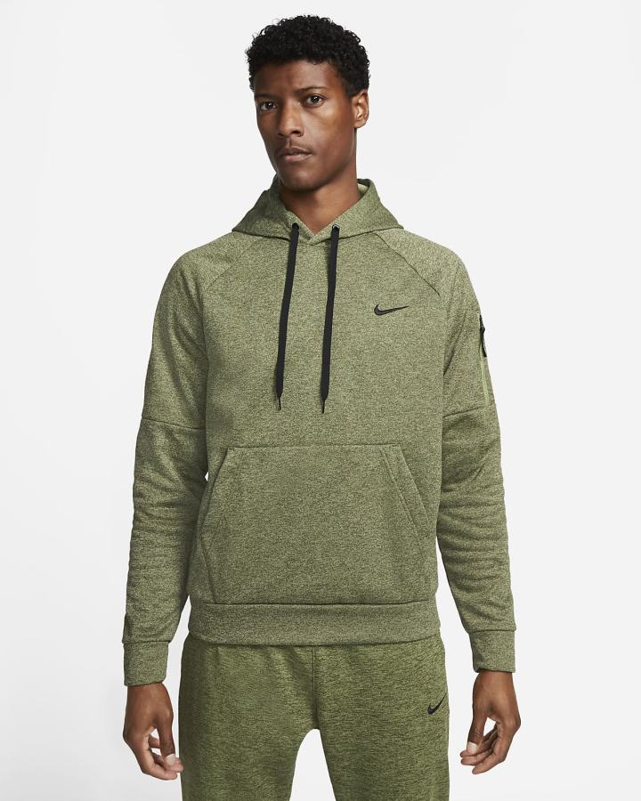 Sudadera Con Capucha Nike Therma-FIT Fitness Hombre Verde Negras | NMQXK-6920