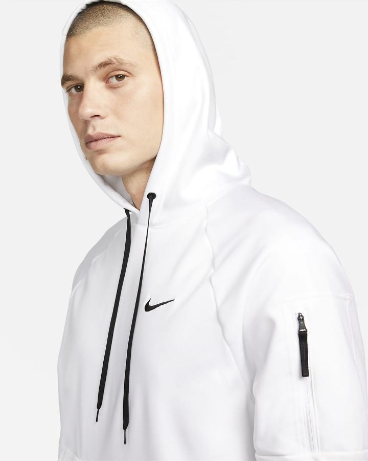 Sudadera Con Capucha Nike Therma-FIT Fitness Hombre Blancas Negras | PDSZM-9620