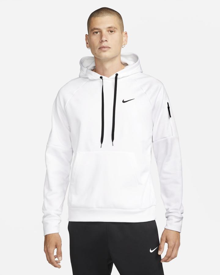 Sudadera Con Capucha Nike Therma-FIT Fitness Hombre Blancas Negras | PDSZM-9620