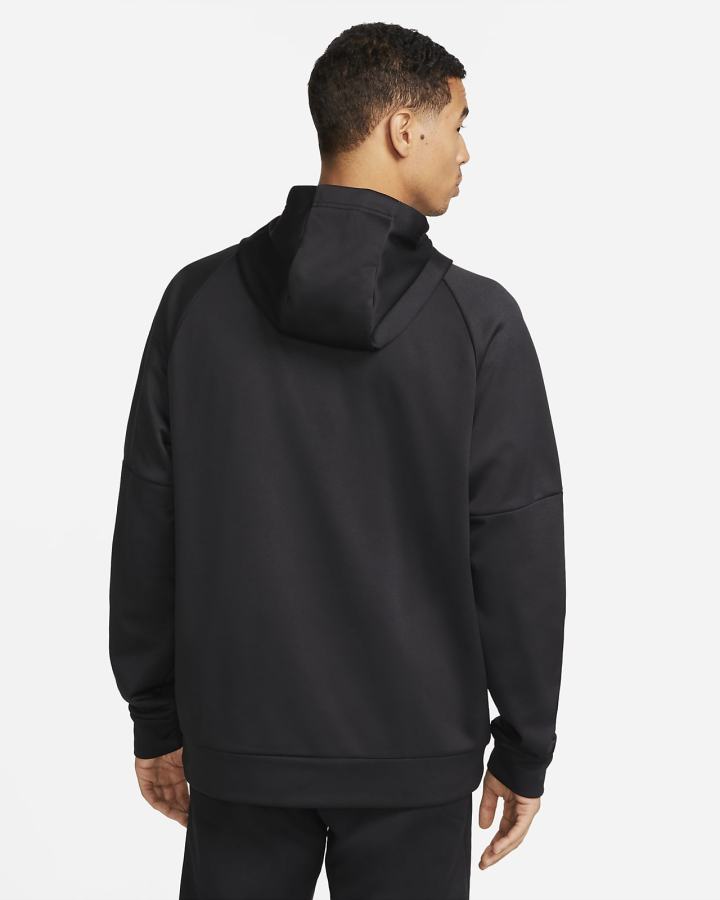 Sudadera Con Capucha Nike Therma-FIT Fitness Hombre Negras Blancas | RHSND-9345