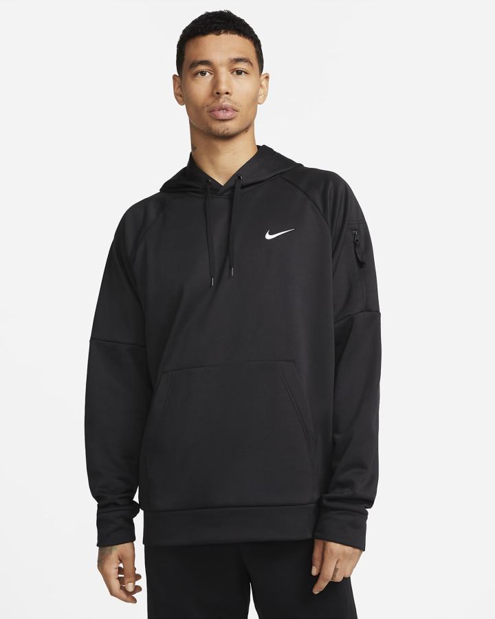 Sudadera Con Capucha Nike Therma-FIT Fitness Hombre Negras Blancas | RHSND-9345
