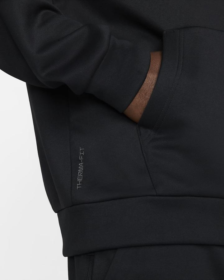 Sudadera Con Capucha Nike Therma-FIT Fitness Hombre Negras Gris | RUXOH-7960