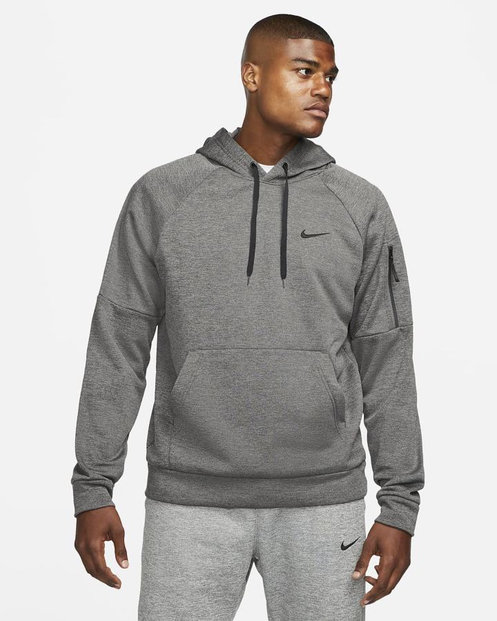 Sudadera Con Capucha Nike Therma-FIT Fitness Hombre Gris Negras | VFOUY-5689