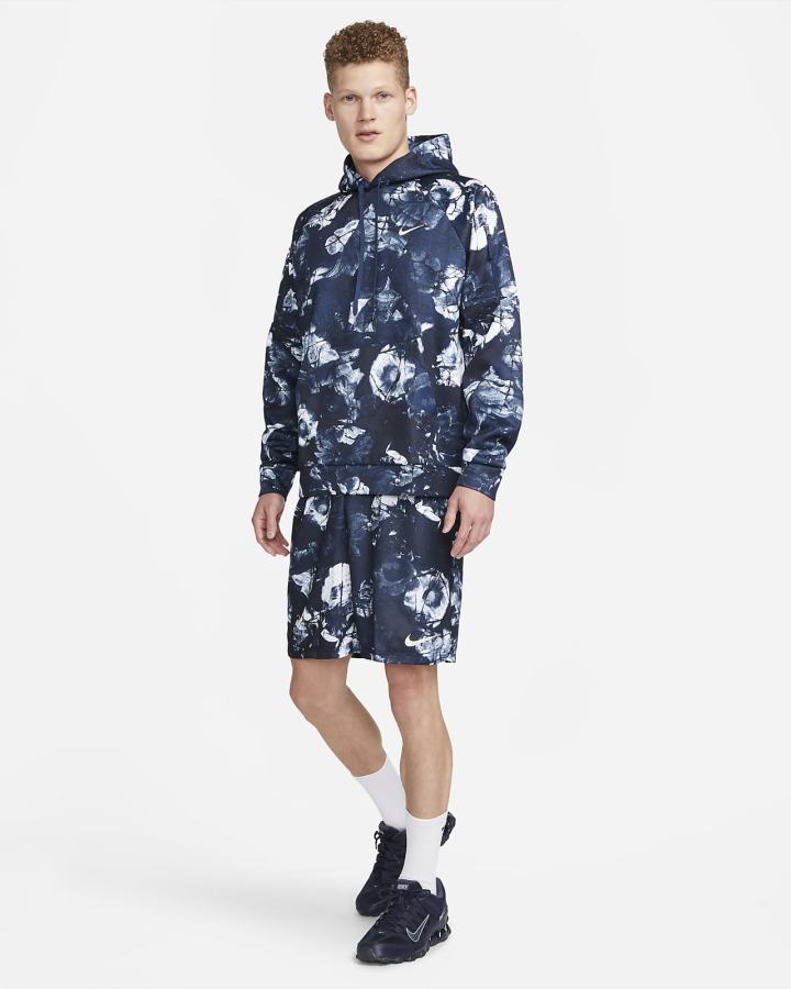 Sudadera Con Capucha Nike Therma-FIT Fitness Hombre Azul Marino | XCDBY-9618