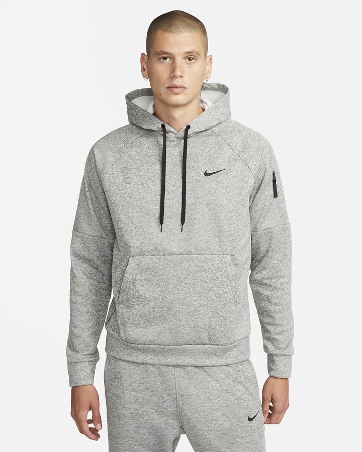 Sudadera Con Capucha Nike Therma-FIT Fitness Hombre Gris Oscuro Negras | XSOBY-6275