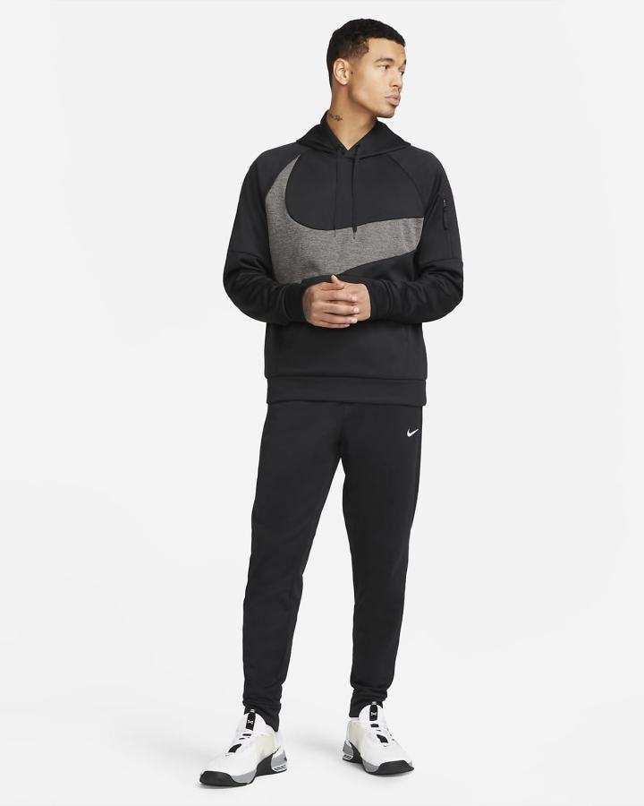 Sudadera Con Capucha Nike Therma-FIT Fitness Hombre Negras Gris Blancas | ZOEFI-6842