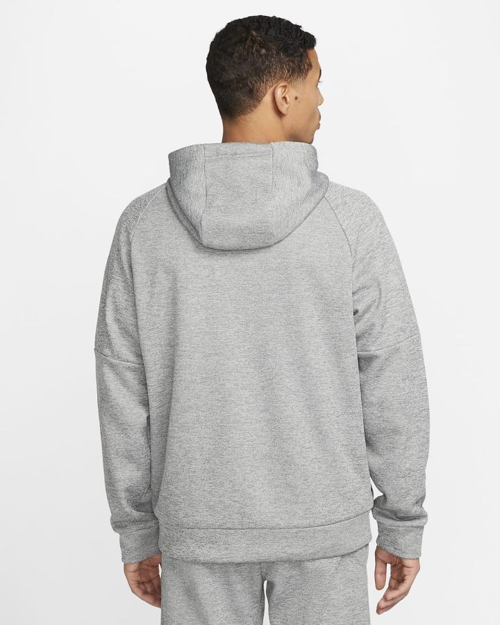Sudadera Con Capucha Nike Therma-FIT Full-Zip Fitness Hombre Gris Oscuro Negras | LHBZX-8061