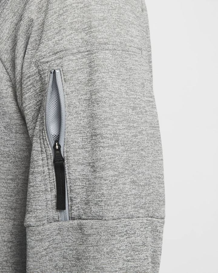 Sudadera Con Capucha Nike Therma-FIT Full-Zip Fitness Hombre Gris Oscuro Negras | LHBZX-8061