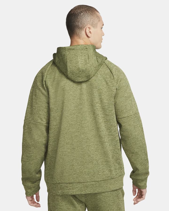Sudadera Con Capucha Nike Therma-FIT Full-Zip Fitness Hombre Verde Negras | LQAXZ-9268