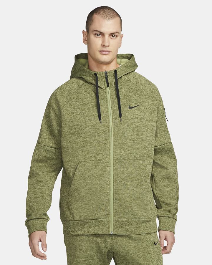 Sudadera Con Capucha Nike Therma-FIT Full-Zip Fitness Hombre Verde Negras | LQAXZ-9268