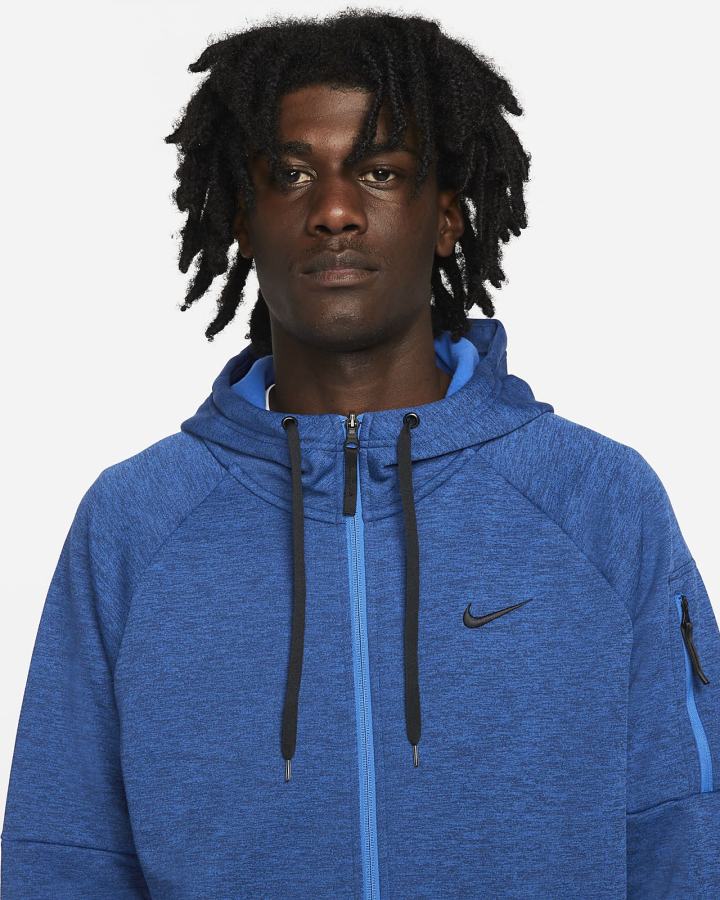 Sudadera Con Capucha Nike Therma-FIT Full-Zip Fitness Hombre Azules Azul Real Negras | MGIDV-8906