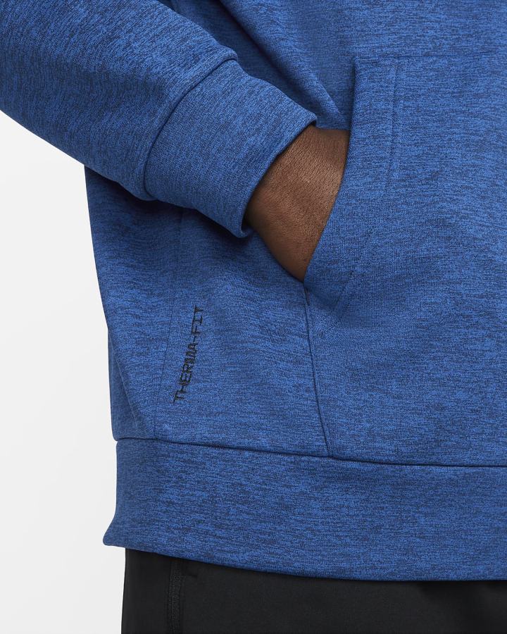 Sudadera Con Capucha Nike Therma-FIT Full-Zip Fitness Hombre Azules Azul Real Negras | MGIDV-8906