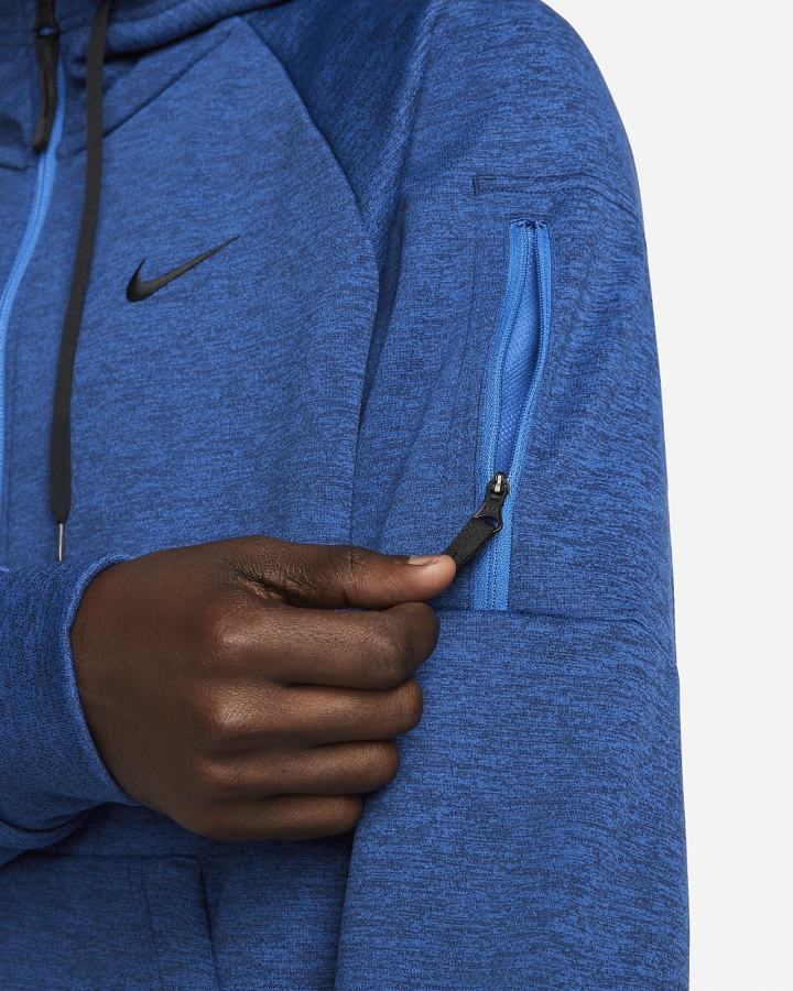 Sudadera Con Capucha Nike Therma-FIT Full-Zip Fitness Hombre Azules Azul Real Negras | MGIDV-8906