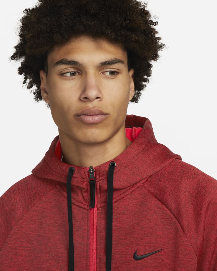 Sudadera Con Capucha Nike Therma-FIT Full-Zip Fitness Hombre Rojas Negras | MKWZN-2857
