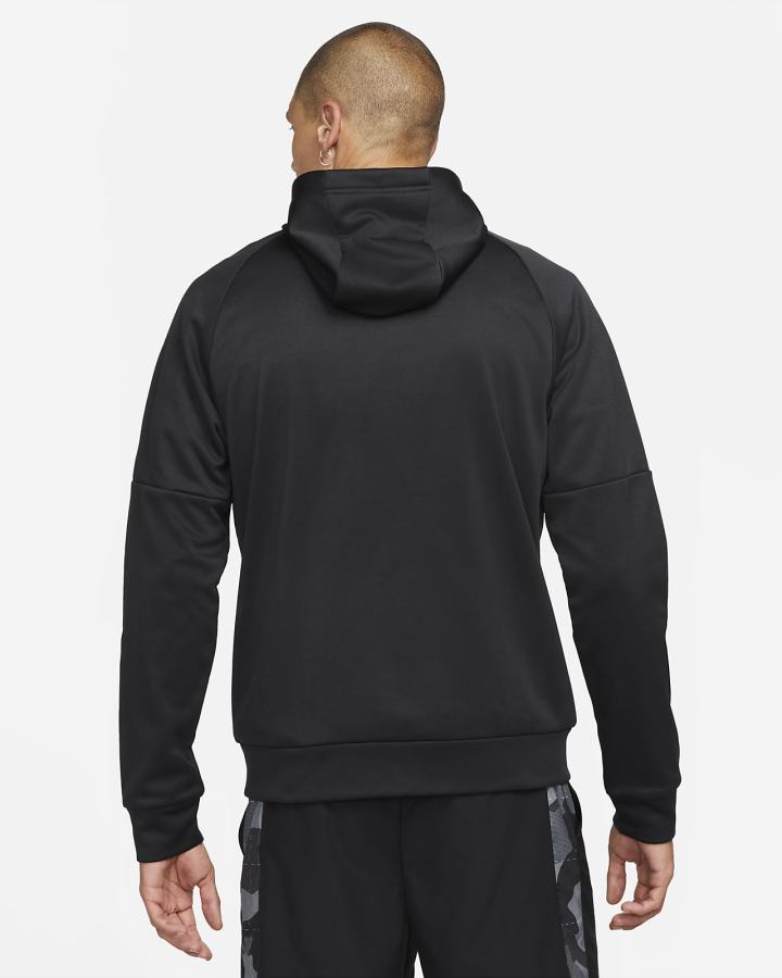 Sudadera Con Capucha Nike Therma-FIT Full-Zip Fitness Hombre Negras Blancas | VQTHL-0615