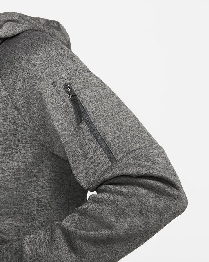 Sudadera Con Capucha Nike Therma-FIT Full-Zip Fitness Hombre Gris Gris Oscuro Negras | XIAZT-5870