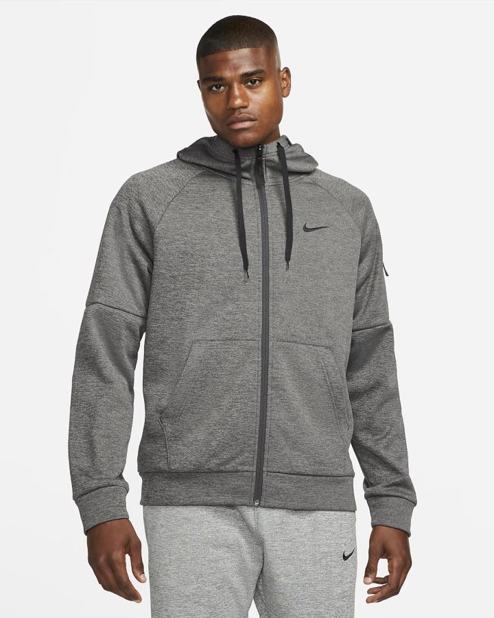 Sudadera Con Capucha Nike Therma-FIT Full-Zip Fitness Hombre Gris Gris Oscuro Negras | XIAZT-5870