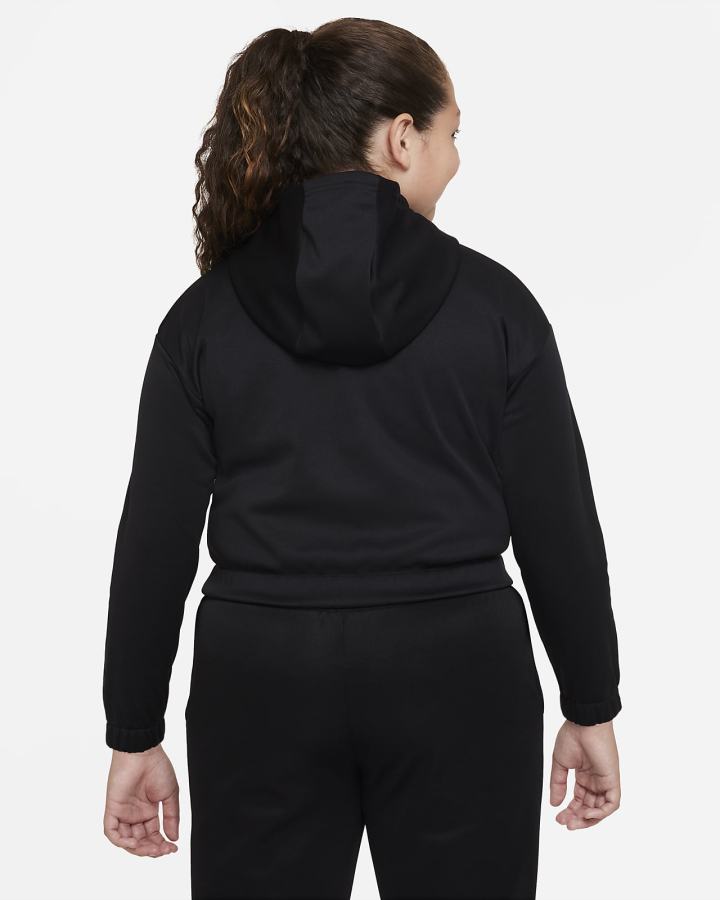 Sudadera Con Capucha Nike Therma-FIT Kids (Extended Size) Niña Negras Blancas | DPESQ-0317