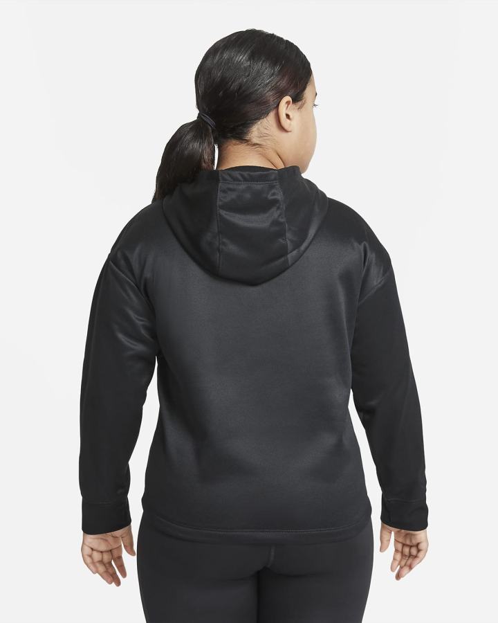 Sudadera Con Capucha Nike Therma-FIT Kids Training Niña Negras Blancas | FEYJV-6407