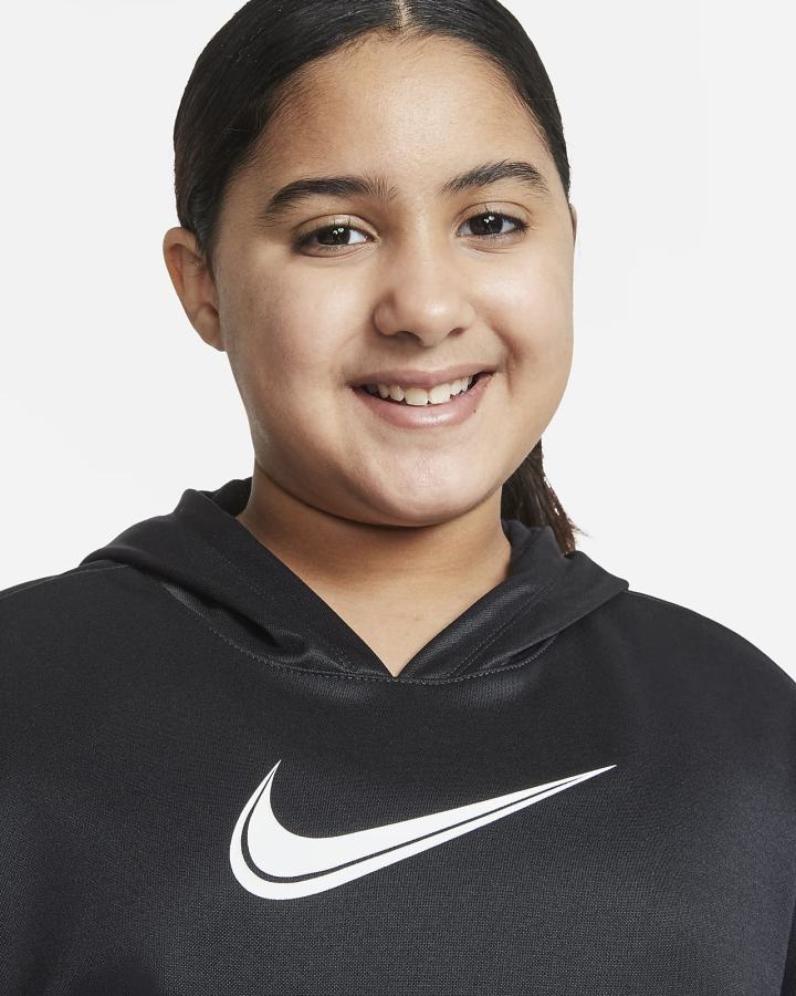 Sudadera Con Capucha Nike Therma-FIT Kids Training Niña Negras Blancas | FEYJV-6407