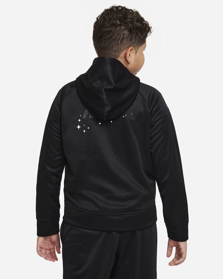 Sudadera Con Capucha Nike Therma-FIT Kids Full-Zip Training (Extended Size) Niño Negras Blancas | JBKQV-5187