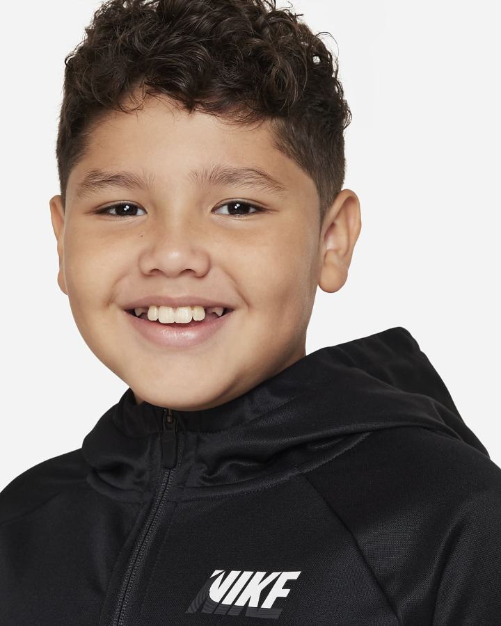 Sudadera Con Capucha Nike Therma-FIT Kids Full-Zip Training (Extended Size) Niño Negras Blancas | JBKQV-5187