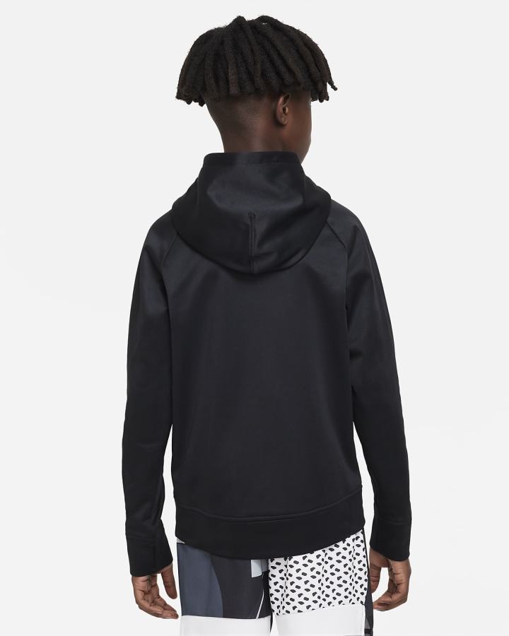 Sudadera Con Capucha Nike Therma-FIT Kids Training Niño Negras Blancas | KIWEY-9815