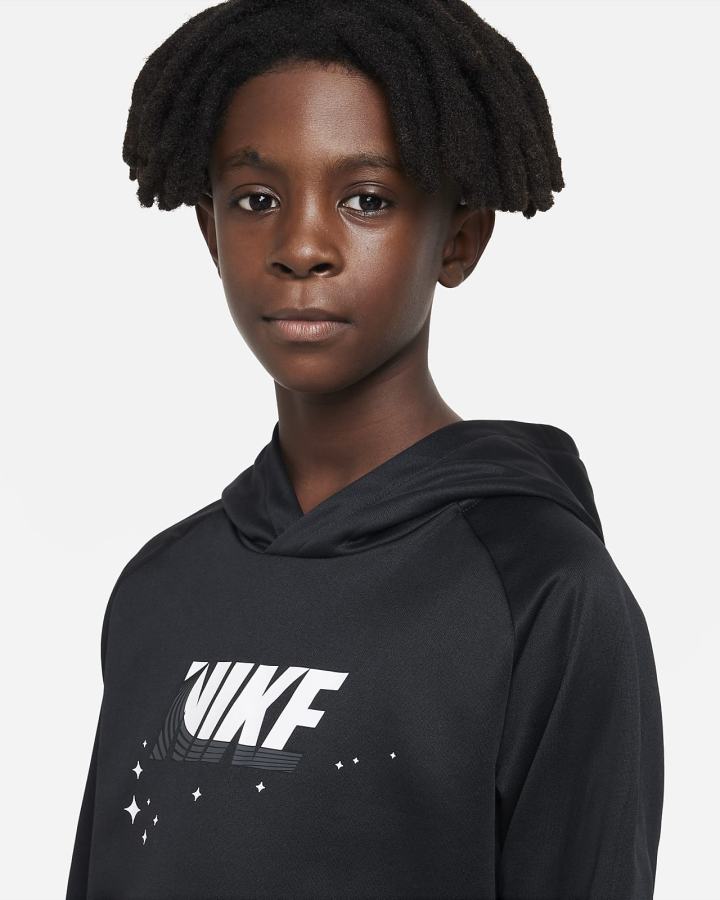 Sudadera Con Capucha Nike Therma-FIT Kids Training Niño Negras Blancas | KIWEY-9815