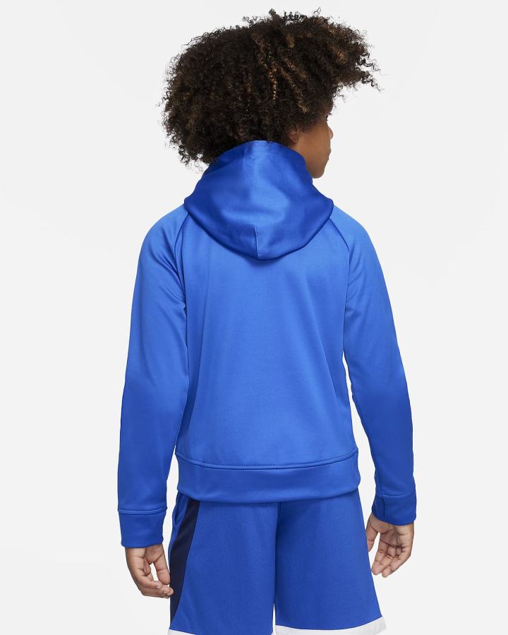 Sudadera Con Capucha Nike Therma-FIT Kids Basketball Niño Azul Real Amarillo | PDWVM-8076