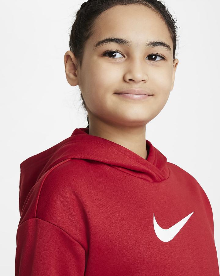 Sudadera Con Capucha Nike Therma-FIT Kids (Extended Size) Niña Rojas Blancas | UYBLK-0548