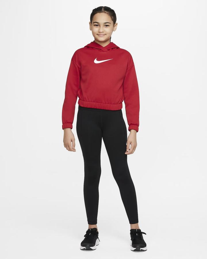 Sudadera Con Capucha Nike Therma-FIT Kids (Extended Size) Niña Rojas Blancas | UYBLK-0548