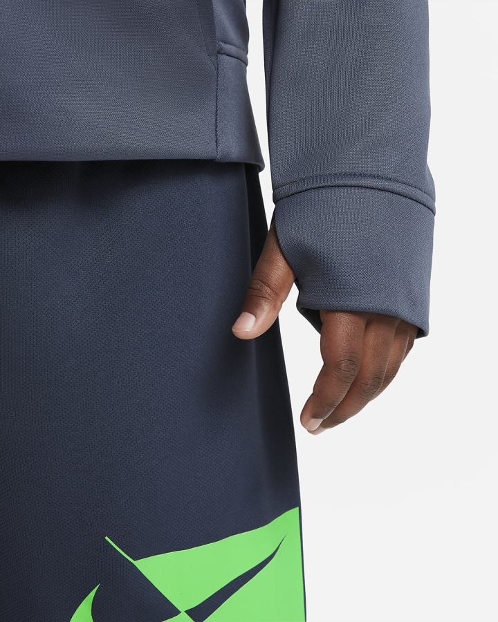 Sudadera Con Capucha Nike Therma-FIT Kids Estampadas Niño Azules Verde | VGUBY-9634
