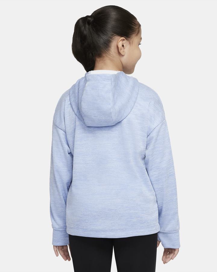 Sudadera Con Capucha Nike Therma-FIT Kids Niña Azul Real | VJFOM-8541