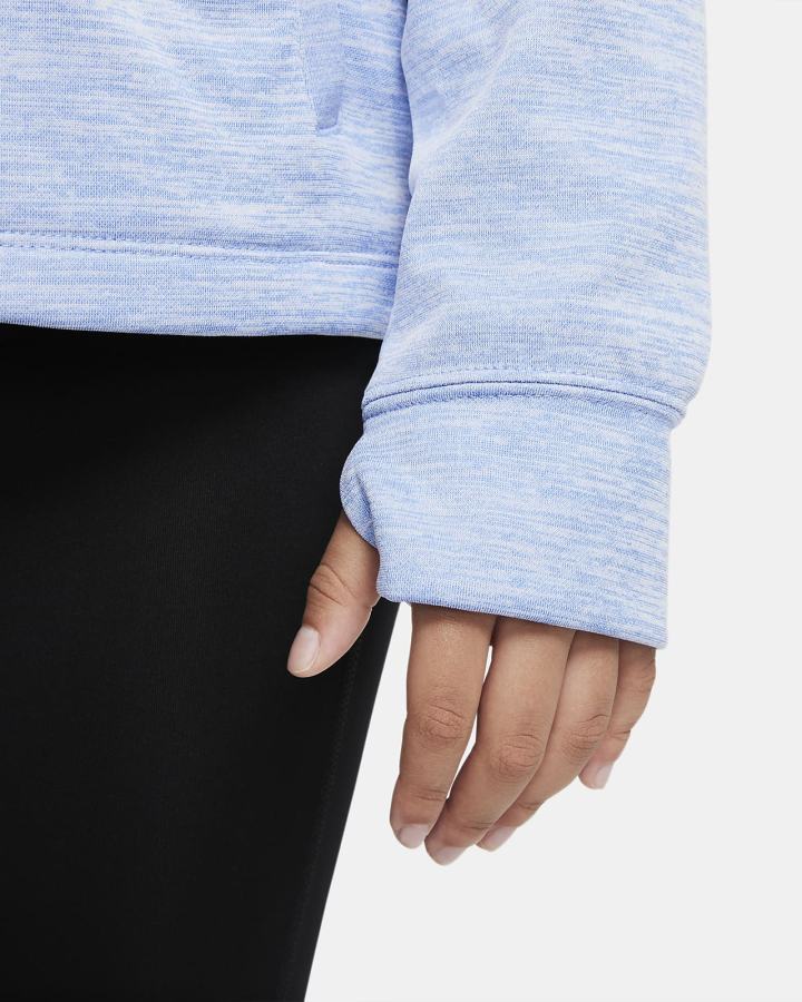 Sudadera Con Capucha Nike Therma-FIT Kids Niña Azul Real | VJFOM-8541