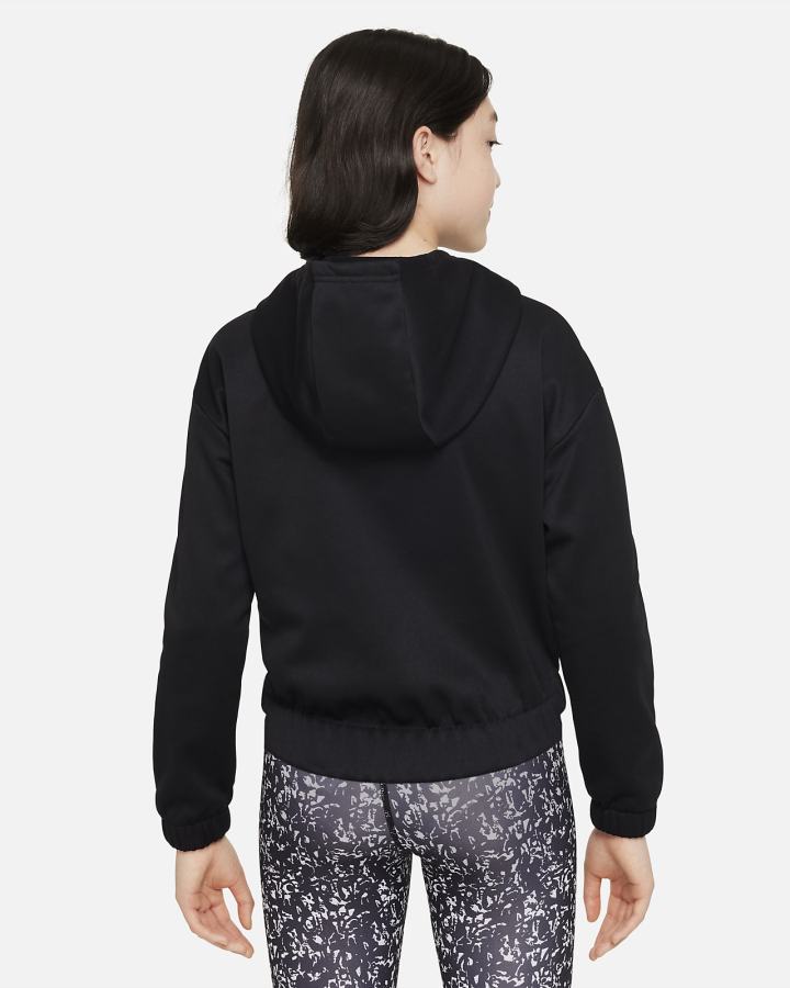 Sudadera Con Capucha Nike Therma-FIT Kids (Extended Size) Niña Negras Blancas | WCLXN-0386