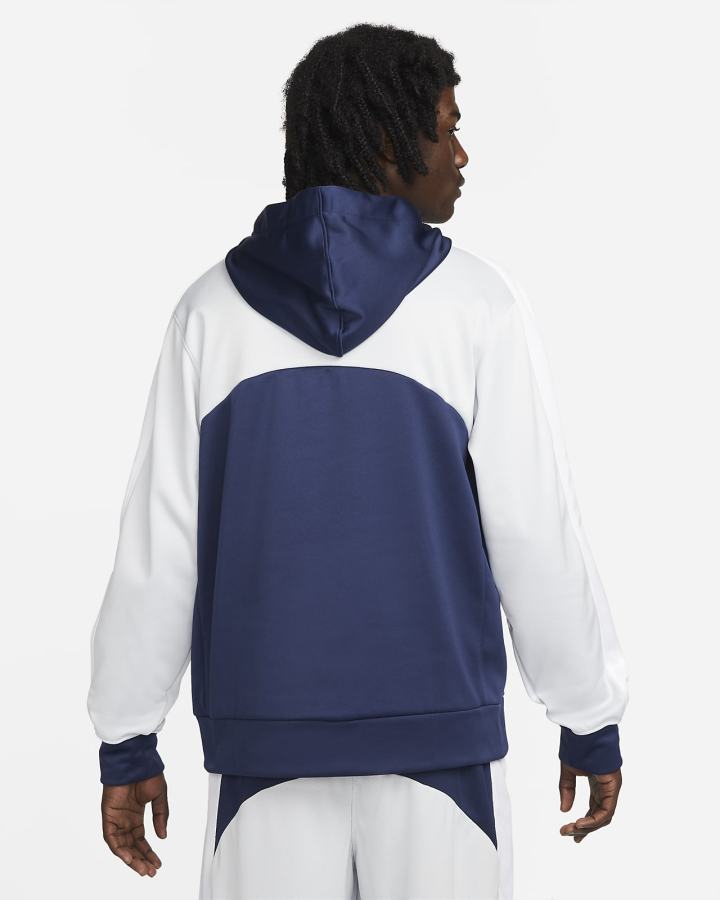 Sudadera Con Capucha Nike Therma-FIT Starting 5 Basketball Hombre Azul Marino Plateadas Blancas Gris | FUZEY-9675