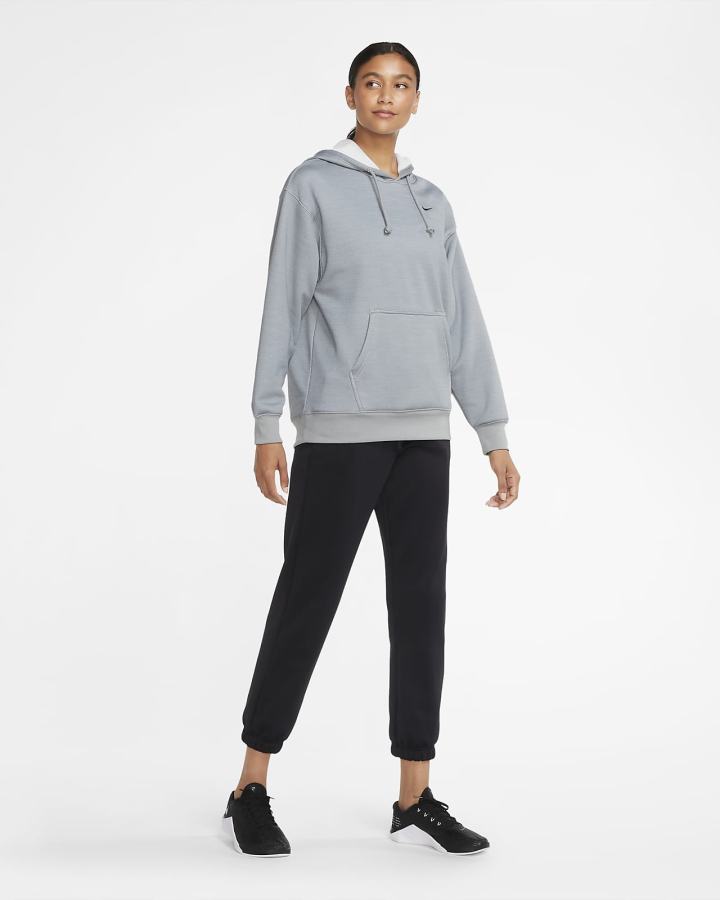 Sudadera Con Capucha Nike Therma Training Mujer Negras Blancas | RAOHU-3756