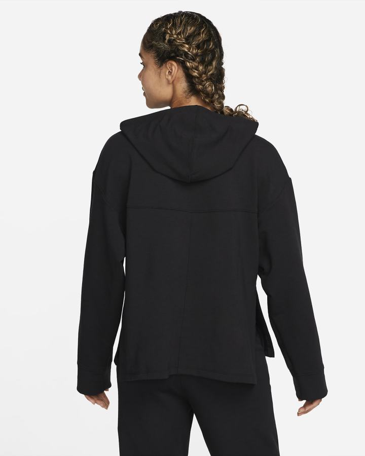 Sudadera Con Capucha Nike Yoga Dri-FIT Fleece Mujer Negras Gris | EYOSQ-2360