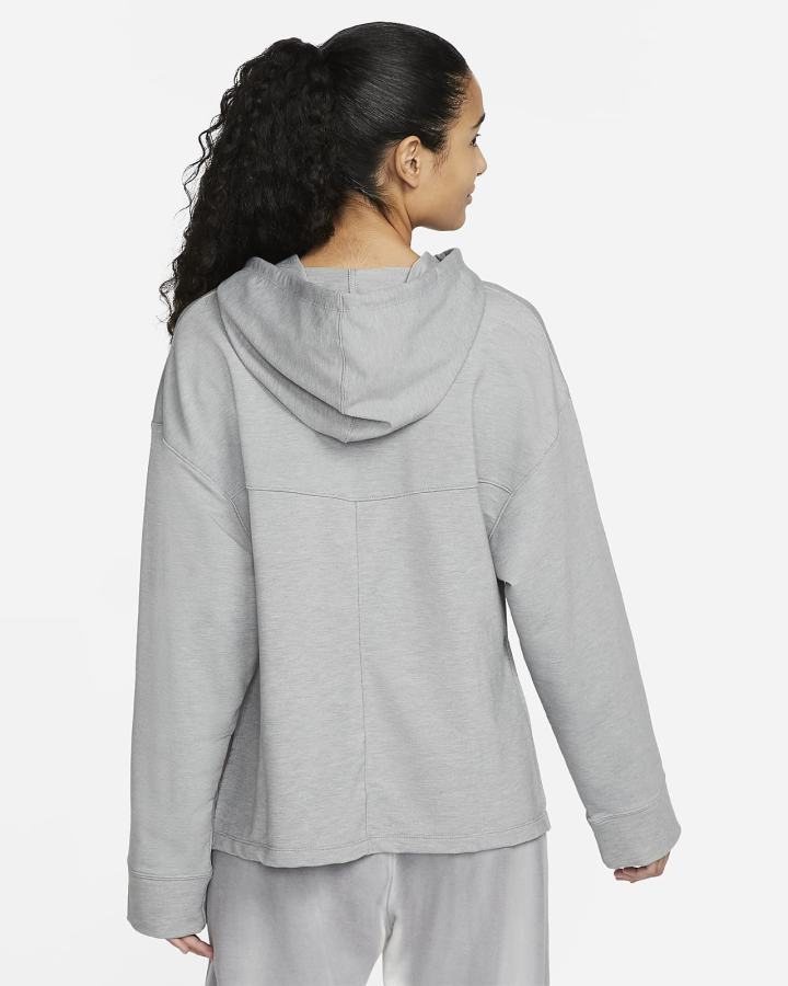 Sudadera Con Capucha Nike Yoga Dri-FIT Fleece Mujer Gris | KDNPV-7820
